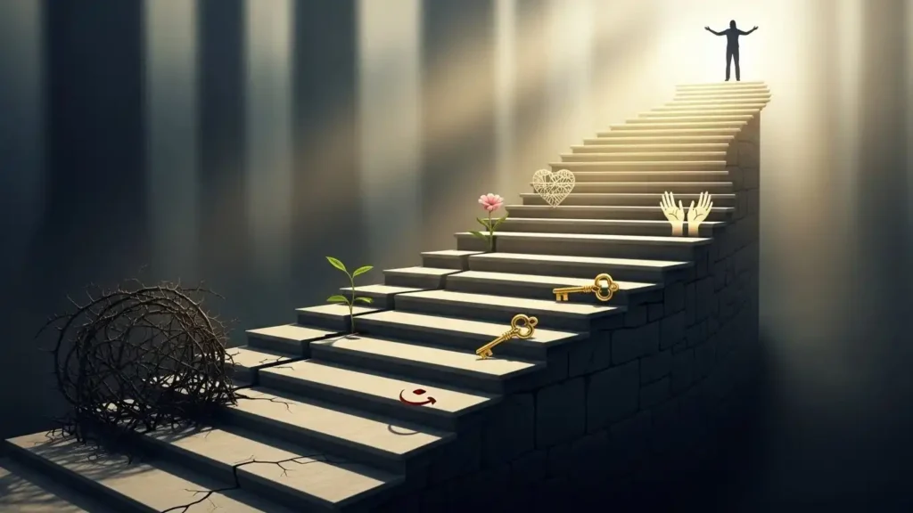 Conceptual image of steps representing the restoration of sexual confidence.