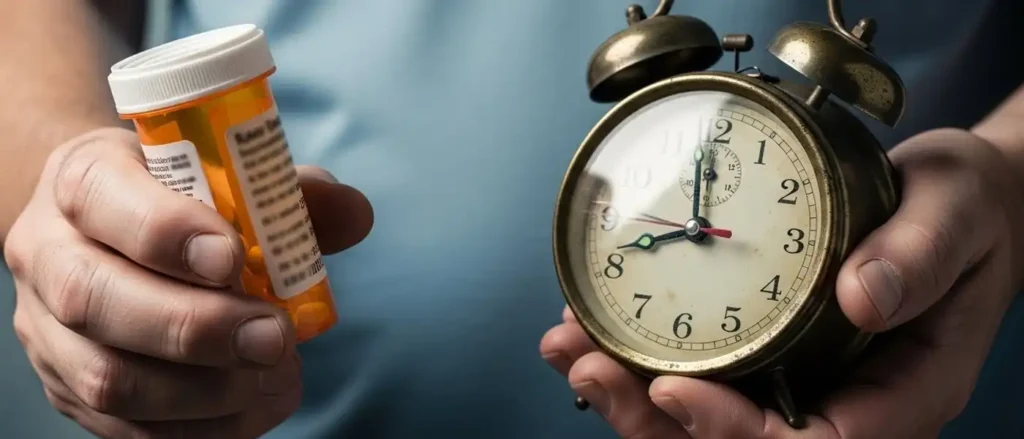 Man holding ED pills and clock, illustrating limitations of traditional oral treatments