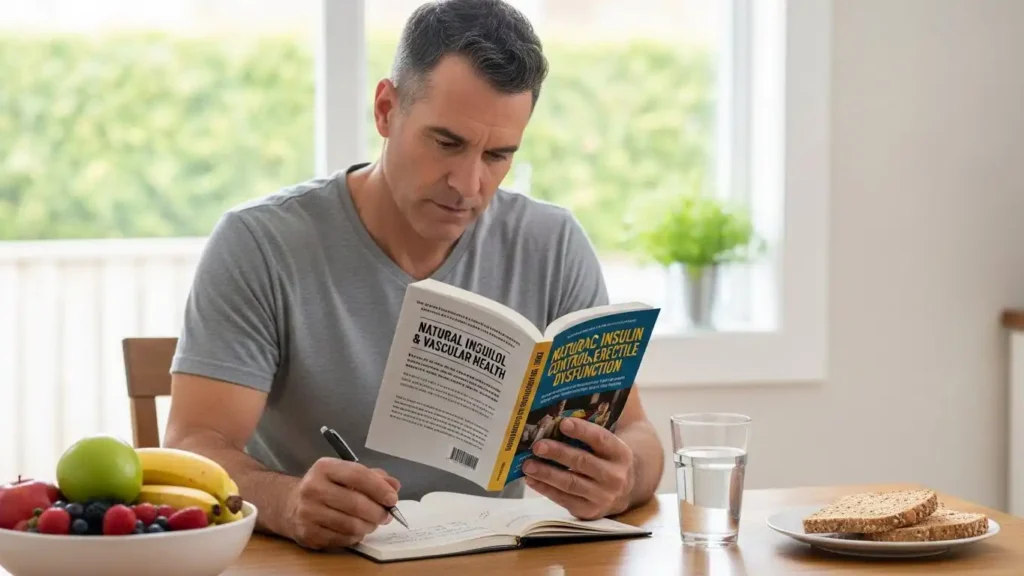 Man learning how to reverse erectile dysfunction fast through natural insulin control and vascular health