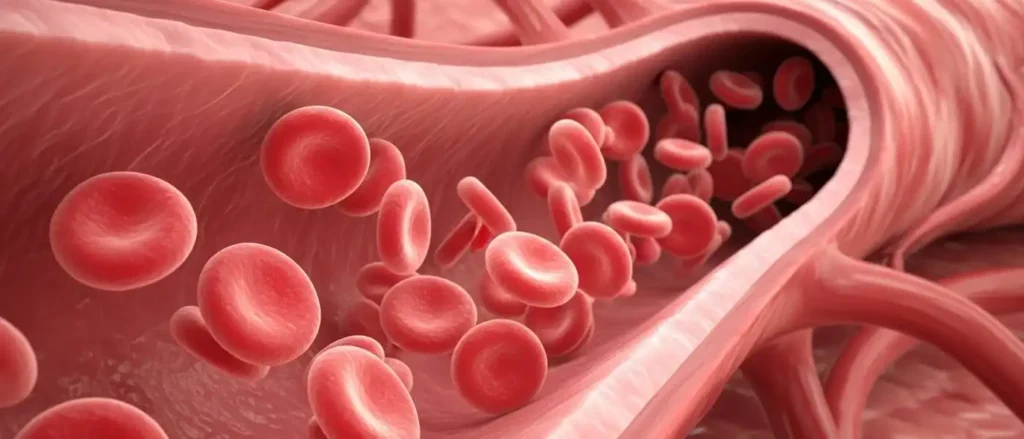Medical illustration showing vasodilation and increased blood flow essential for Tadalafil benefits.