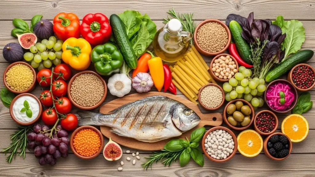 Mediterranean Diet Healthy Food Layout