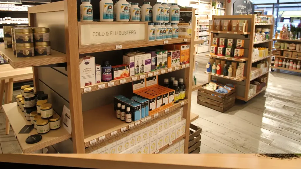 Natural Wellness Supplements Display
