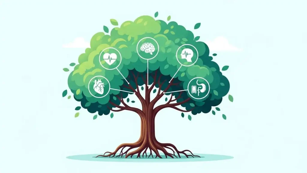 Sexual health for longevity benefits including cardiovascular health and immune function visualization