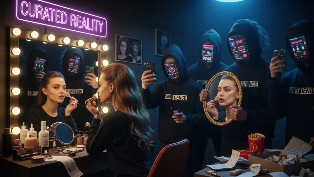 Social media influencers masking reality and contributing to intellectual bankruptcy.