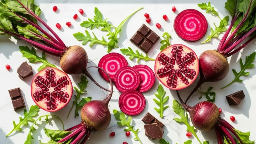 Vasodilation foods including beets and arugula that improve blood flow naturally