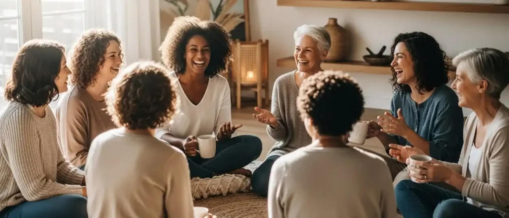 Women discussing Pelvic Floor Health and supporting each other in wellness.