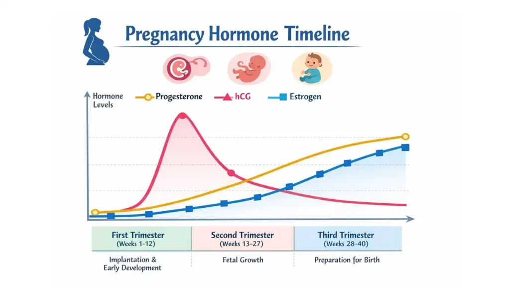 Pregnancy hormones and bowel movements chart showing hormonal changes affecting digestion