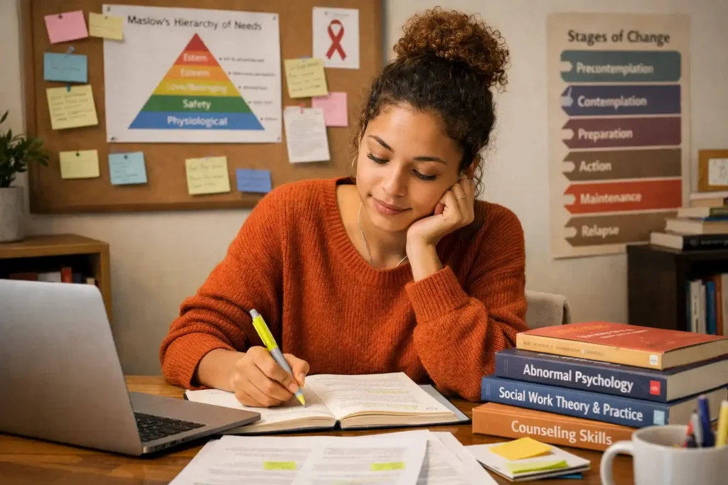 Student studying for a degree in behavioral health or social work