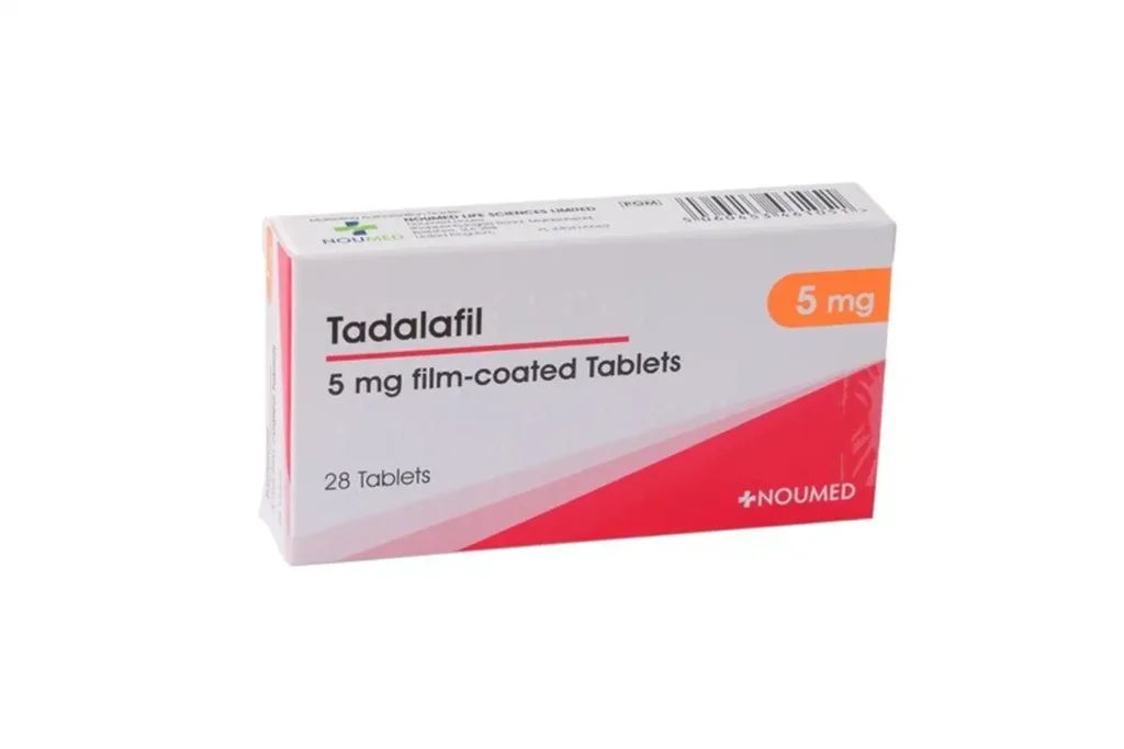 Tadalafil pill bottle for erectile dysfunction and prostate health. (Benefits of Tadalafil after 50 years)