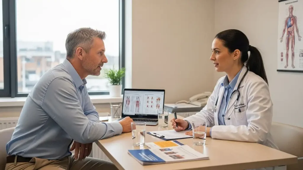 Talking to a clinician about erectile dysfunction and blood pressure medication options