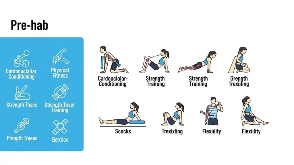 The timeline of prostate cancer exercise from diagnosis to recovery.